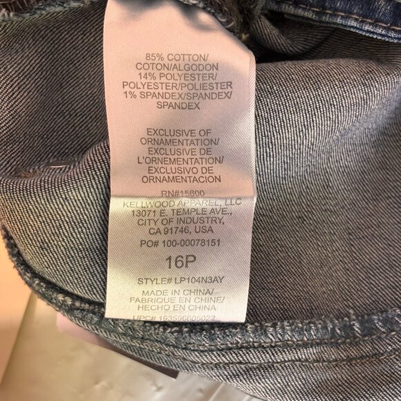 Wit & Wisdom Ab-Solution Ankle Skimmer Jeans 16P Blue Stretch Denim Raw Hem - Picture 7 of 12